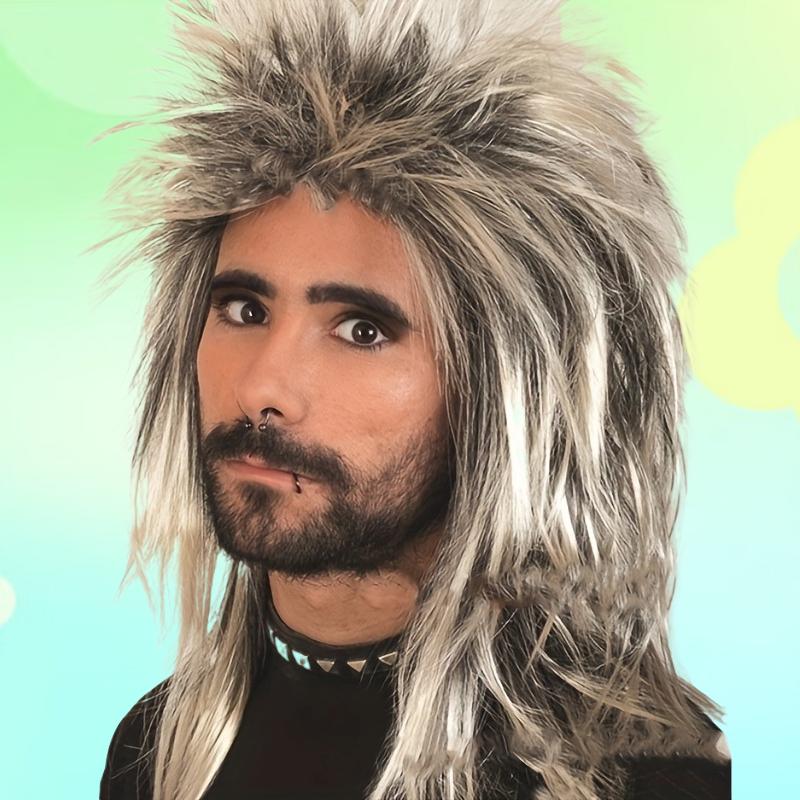2026 Punk Rock Style Men s Fluffy Synthetic Wig Wild Messy Texture Spiky Volume for Costume Party Halloween and Daily Fashion