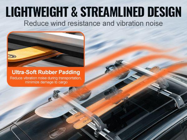 VEVOR Ski Snowboard Roof Rack 31.7" Universal Ski Rack for Car Roof with Lock