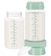 6oz Wide-Mouth Breastmilk Storage Bottles with Two-Pieces Sealing Cap, Leak-Proof Design, No-Fade Reading Marking, Compatible with Spectra S1 S2 9 Plus, Motif Luna, and Most Wide-Mouth Flanges, 4 Pack