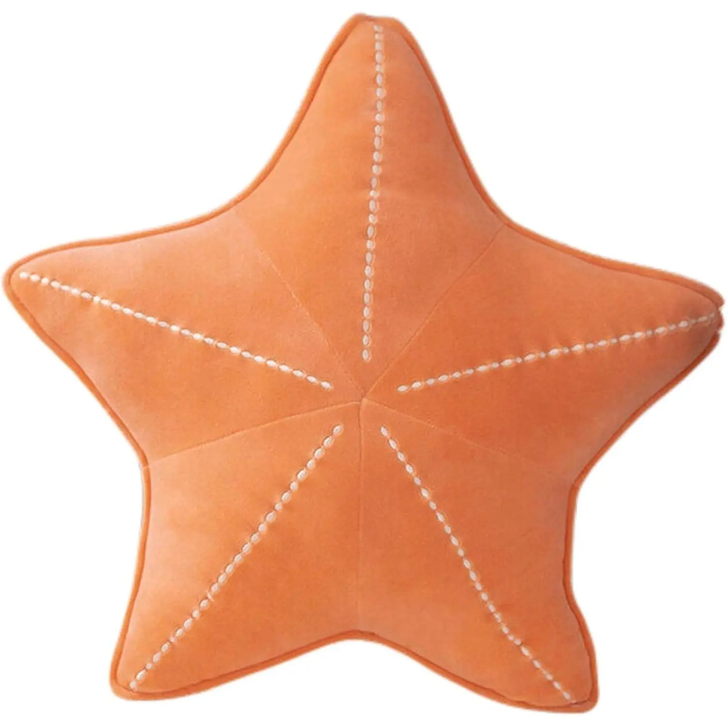 Starfish Shell Shaped Pillow for Floor, Sofa, Reading Cushion, Orange, 19.6in(Gift)
