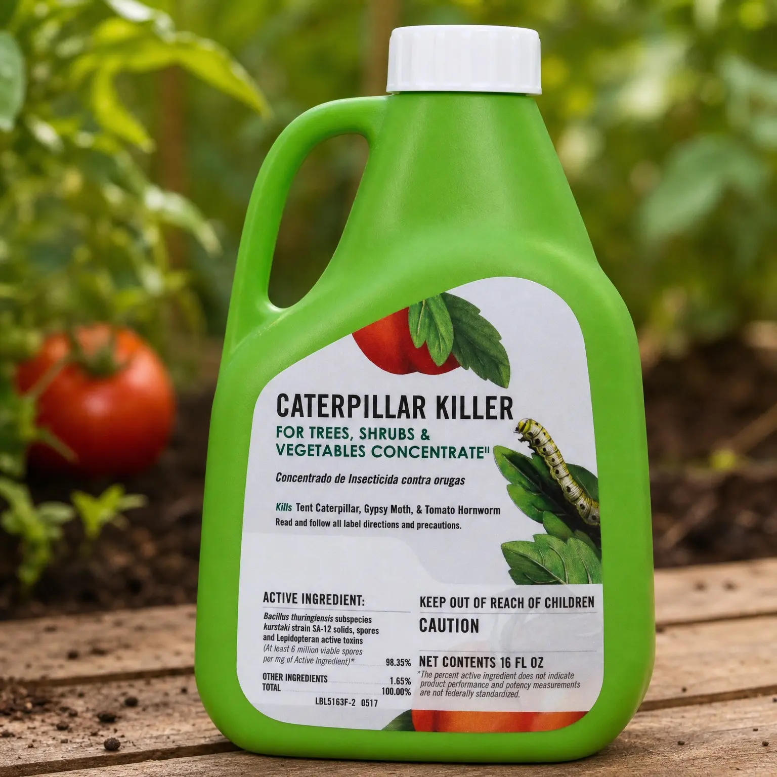 Caterpillar Killer II Concentrate Spray, 16 fl oz | Kills Caterpillars, Gypsy Moth Larvae, Worms & Cabbage Loopers, Organic Pest Control Spray, Outdoor Use in Plants & Gardens
