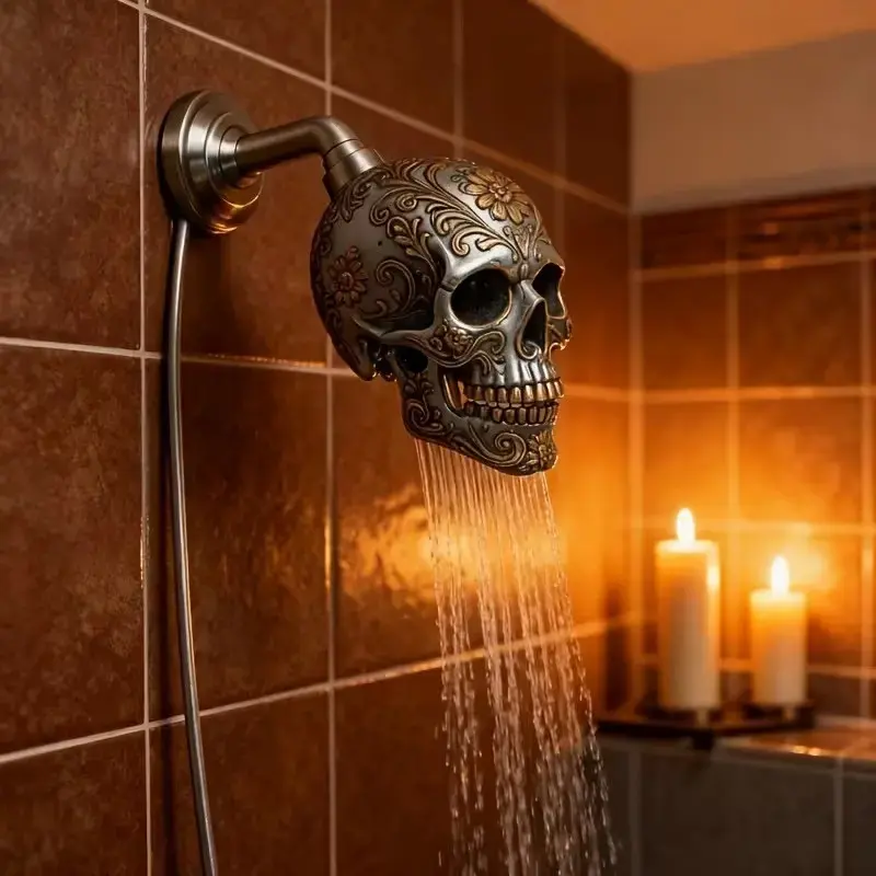 Skull Shower Head, Unique Bathroom Accessory, Perfect for Halloween, Adds Personal Style, Ideal for Horror Festival Lovers, Shower Accessories