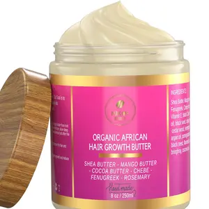 Ayurvedic Hair Growth & Thickening Butter Deep Conditioner 8 oz, Infused with Shea, Cocoa, Mango Butter, Fenugreek & Rosemary, Suitable for All Hair Types