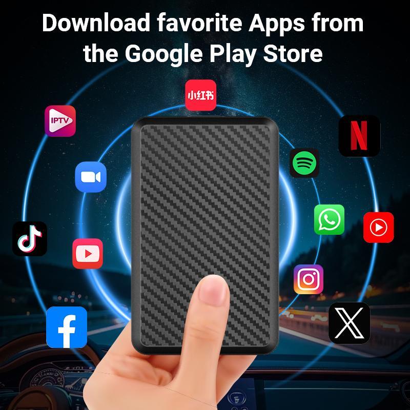4G + 64G Wired to Wireless Car AI Box, Android 14 System Mini Dongle, WiFi Netflix Youtube Car AI Box for Audi Toyota Audi VW Golf Mercedes Subaru