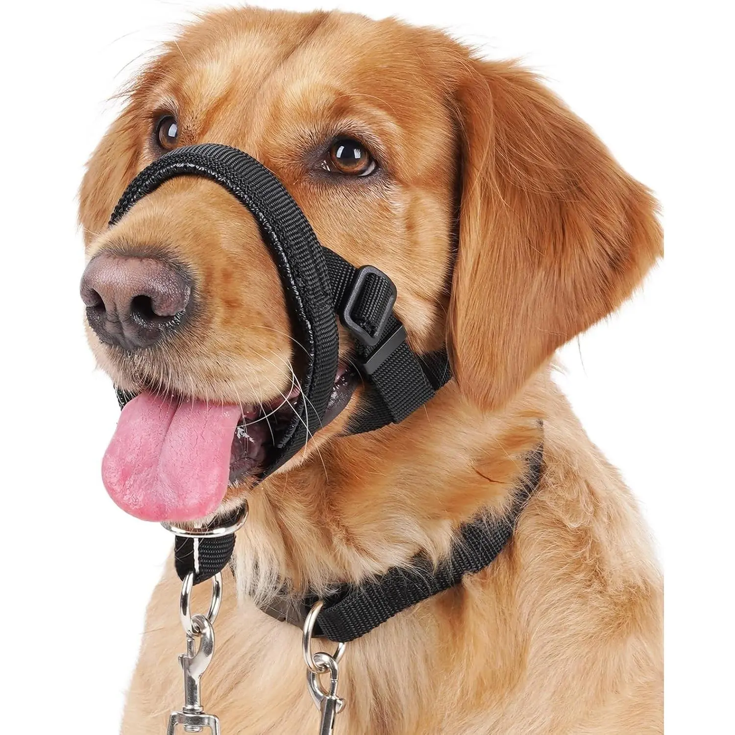 Dog Training Head Collar for Pulling, No Pull Head Halter with Adjustable Safety Strap, Anti-Pull Soft Padded Muzzle Leash for Walking Training Leash Reactive Medium Dogs