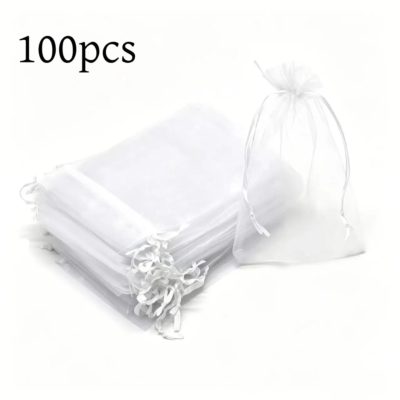 100 Transparent Organza Drawstring Gift Bags, Ideal for Wedding Favors, Party Gifts, Jewelry, Candy, Decorations, Small Mesh Gift Bags, Gift Wrapping Supplies, Creative Gift Packaging