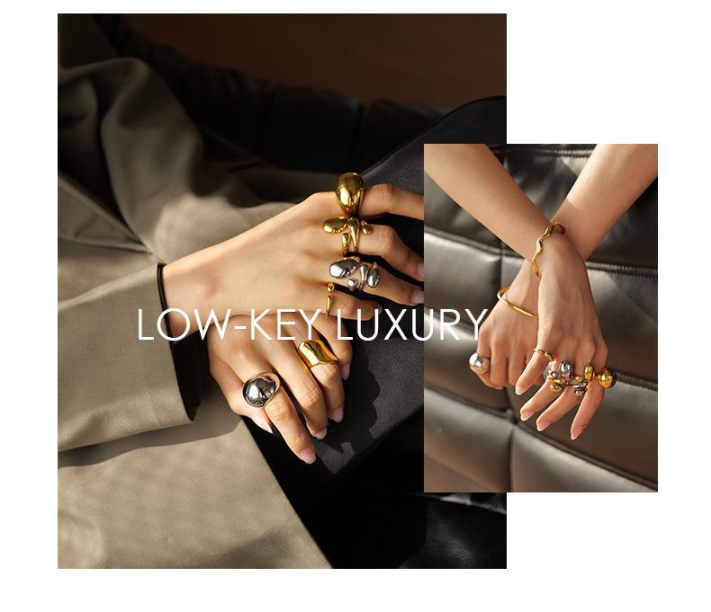 [FLAME] Trendy Two Tone U-Shaped Dangle Hoop Earrings, Y2K Aesthetic Stainless Steel Jewelry, Lightweight Waterproof Hypoallergenic, Perfect for Daily & Night Out