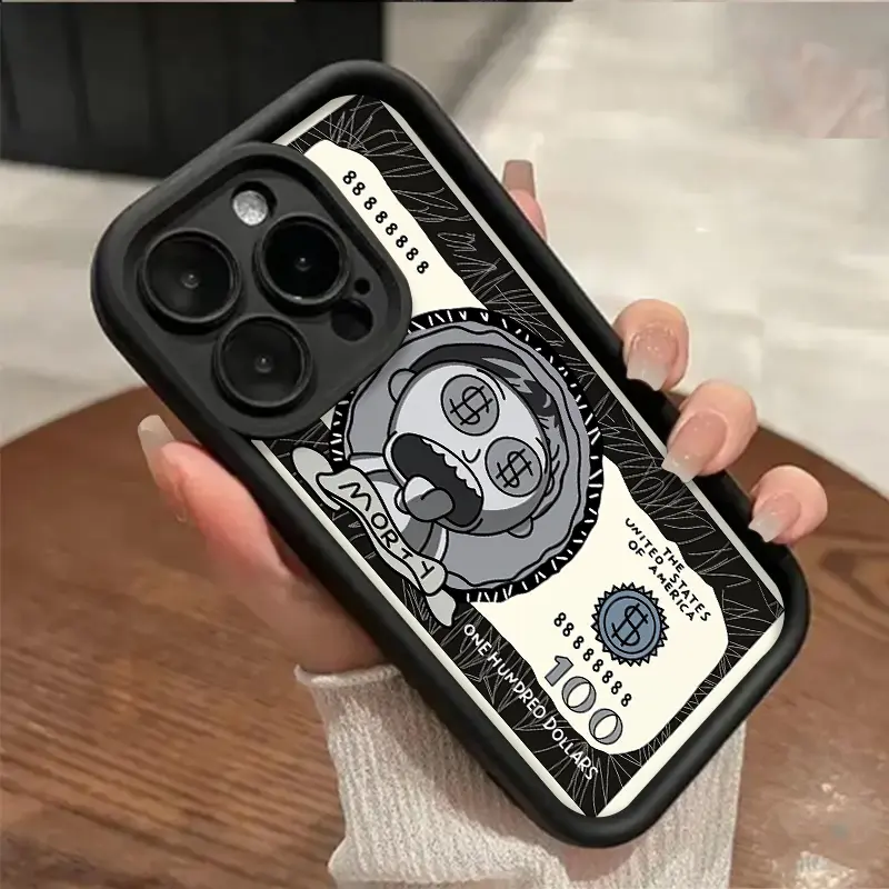 Panda Dollar Parody Bill Pattern TPU Soft Phone case for iPhone 17 Air 16 Pro Max 15 14 Plus 13 12 11 XR XS Samsung Galaxy S25 Ultra S24 S23 S22 Plus stylish camera protection Shockproof Anti Drop Durable Phone Case.
