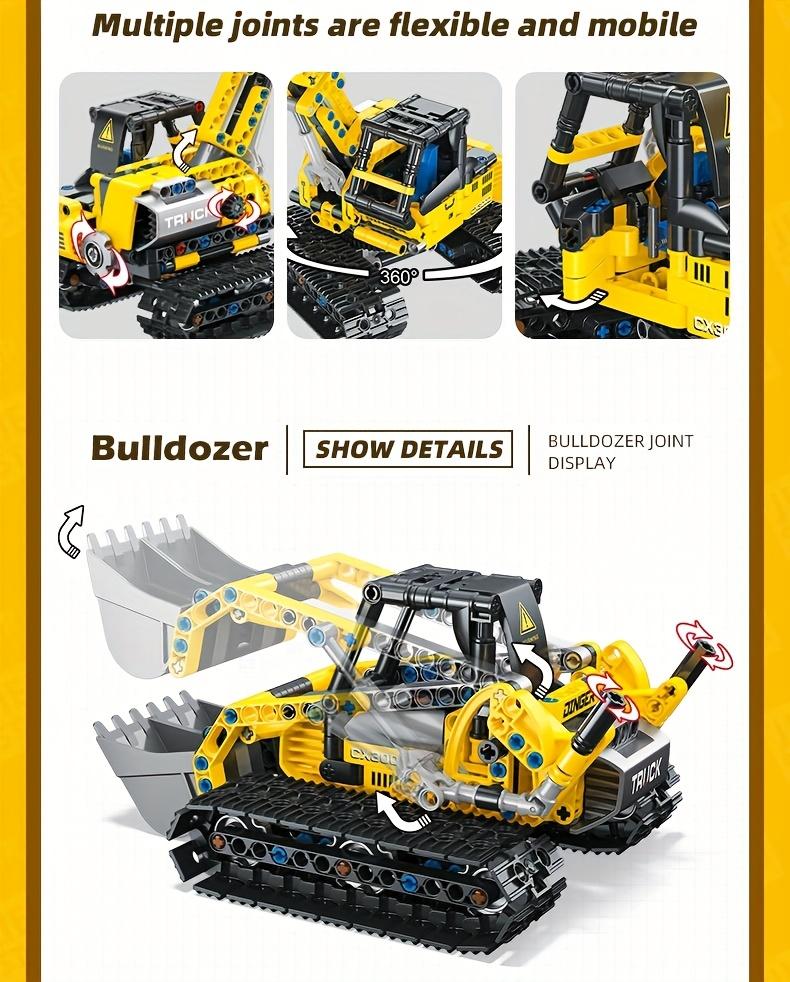399-piece excavator construction vehicle series building block set for children, a set with two assembly shapes to choose from, birthday gift