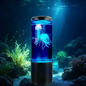 New 8 Inch Bioluminescent Jellyfish Multi-Color Atmosphere Light, USB Powered Lava Lamp for Bedroom Living Room, Perfect Gift for Christmas Birthday Valentine Graduation