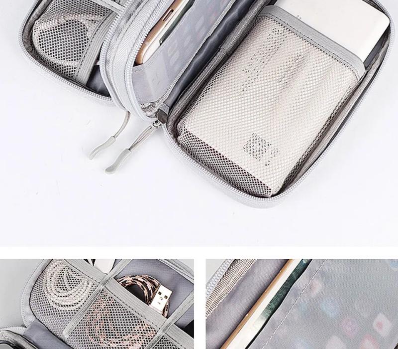 Digital Portable Organizer Case for Headphones Travel Closet Storage Bag Zipper Accessories Charger Data Cable USB Power Bank