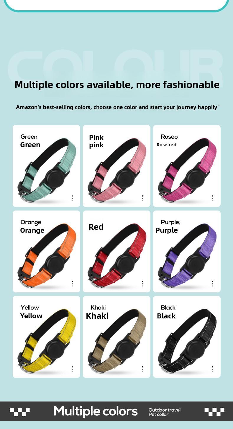 GPS Tracker Compatible Dog Collar, Waterproof Anti-Lost Pet Collar with Reflective Strips, Custom Laser Engraved, Durable for Small Medium Dogs, Safety Walking Pet Collar Protective Cover, Escape Proof Lightweight Adjustable Dog Neck Strap