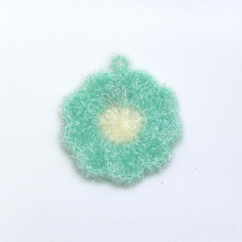 [6-piece set in random colors] Acrylic non-stick oil dishcloth, thickened acrylic flower cleaning cloth in various colors