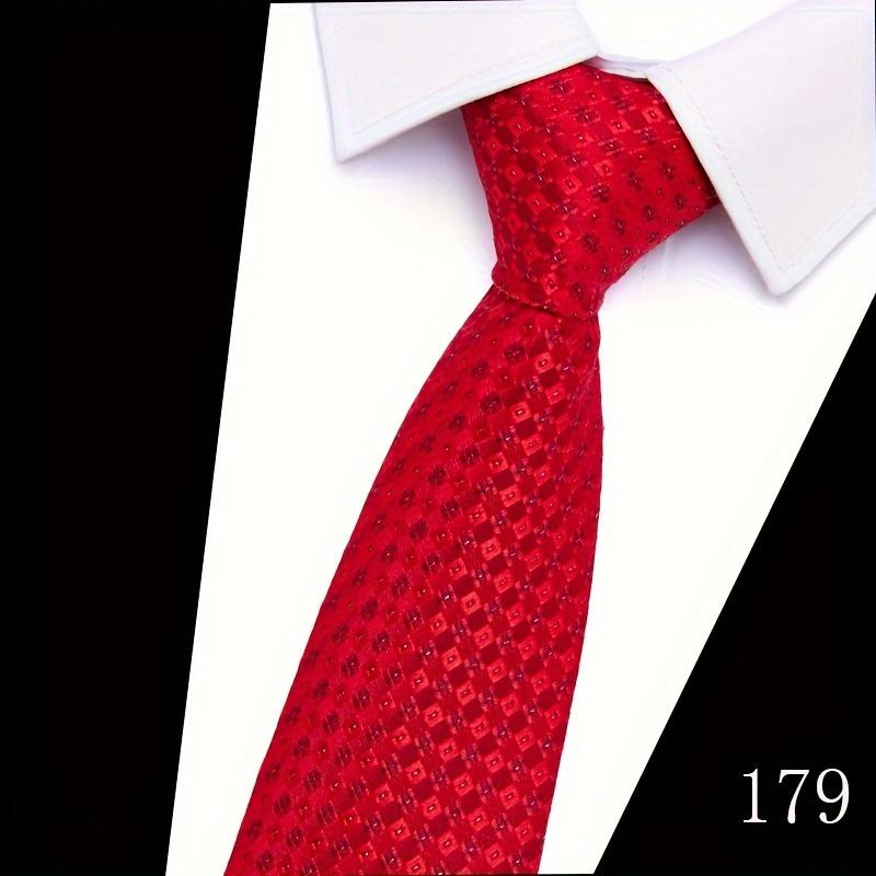 Classic 5-Piece Woven Necktie Set for Male Adults, Patterned Formal Fashion Accessories with Cufflinks and Tie Clip