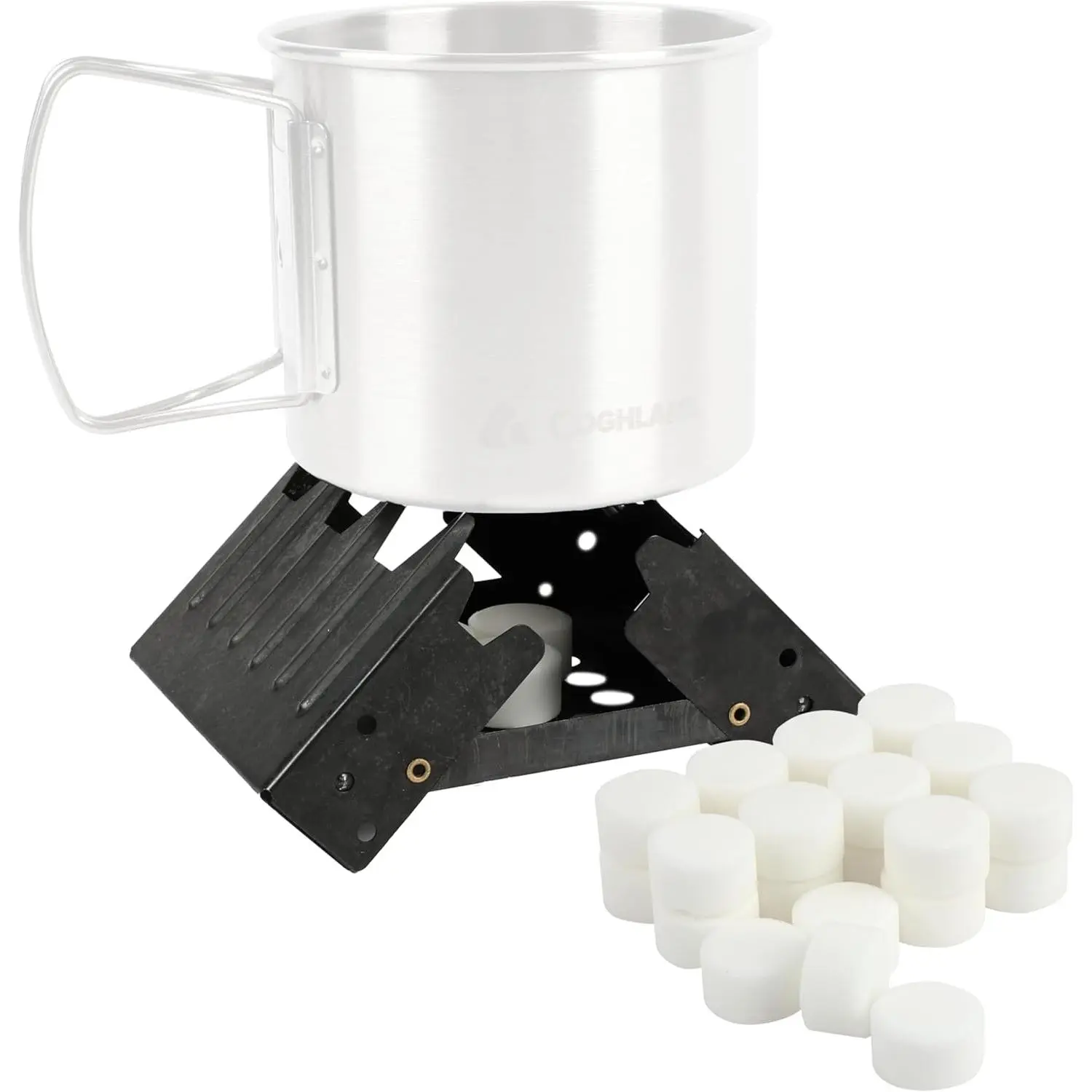 Emergency Stove - Lightweight, Portable Camping Stove for Backpacking, Survival, and Outdoor Cooking - Foldable Design with 24 Fuel Tablets Included (Compact for Travel and Storage)