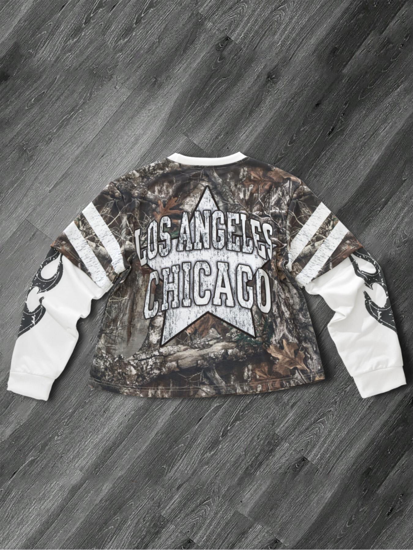 Men's Letter & Number Print 2 in 1 Drop Shoulder Camo Sweatshirt, Regular Fit Casual Long Sleeve Round Neck Pullover for Fall & Winter, Men's Clothes for Daily Wear