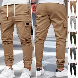 Men's Solid-Color Cargo Joggers (Carhartt Style) – Drawstring Elastic Cuffs, Casual & Athletic – New Autumn Collection