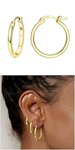 FINREZIO 1 Pair Post Hoop Earrings Hoops Cubic Zirconia Hoop Earrings for Women Hypoallergenic Earrings Jewelry