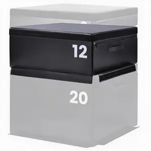 Stackable Plyo Box 6/12/20 Inch, Adjustable Plyometric Jump Box, Soft Foam Step Up Boxes for Home Gym Workouts, Soft Plyo Box for Professional Strength, HIIT, Step-Ups, and Training