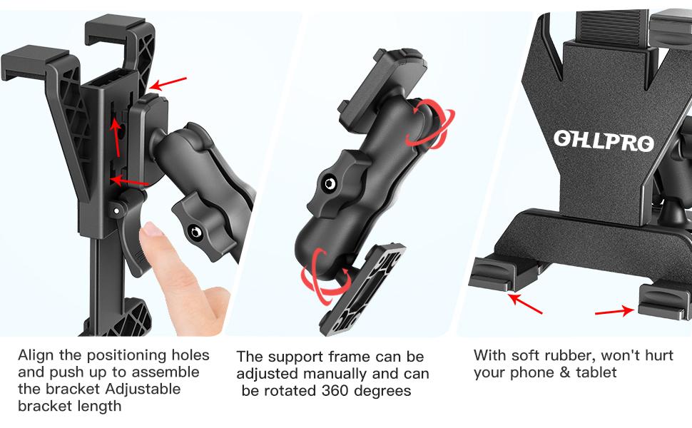OHLPRO Heavy-Duty Drill Mount Tablet Holder for Trucks and Boats – Permanent Dashboard Mount for 7- 11inch iPad mini/Air/Pro – Anti-Shake and Shockproof Navigation Mount for Walls, Desks, Commercial Vehicles OHLPRO Heavy-Duty Drill Mount Tablet Holder for Trucks and Boats – Permanent Dashboard Mount for 7- 11inch iPad mini/Air/Pro – Anti-Shake and Shockproof Navigation Mount for Walls, Desks, Commercial Vehicles
