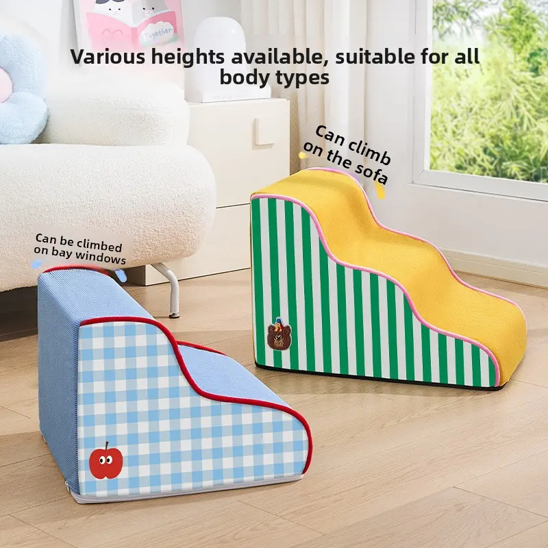 Pet Dog Stairs for Bed & Couch | Non-Slip Foam Steps for Small, Senior Dogs & Cats
