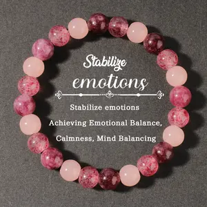 Stabilize Emotions Pink Gradient Crystal Bracelet Emotional Balance Calming Jewelry