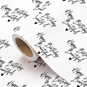 WRAPAHOLIC Birthday Wrapping Paper for Women - Mini Roll - 17 Inch x 16.5 Feet - Happy Birthday Beautiful Wrapping Paper for Special Friend, Girlfriend, Wife