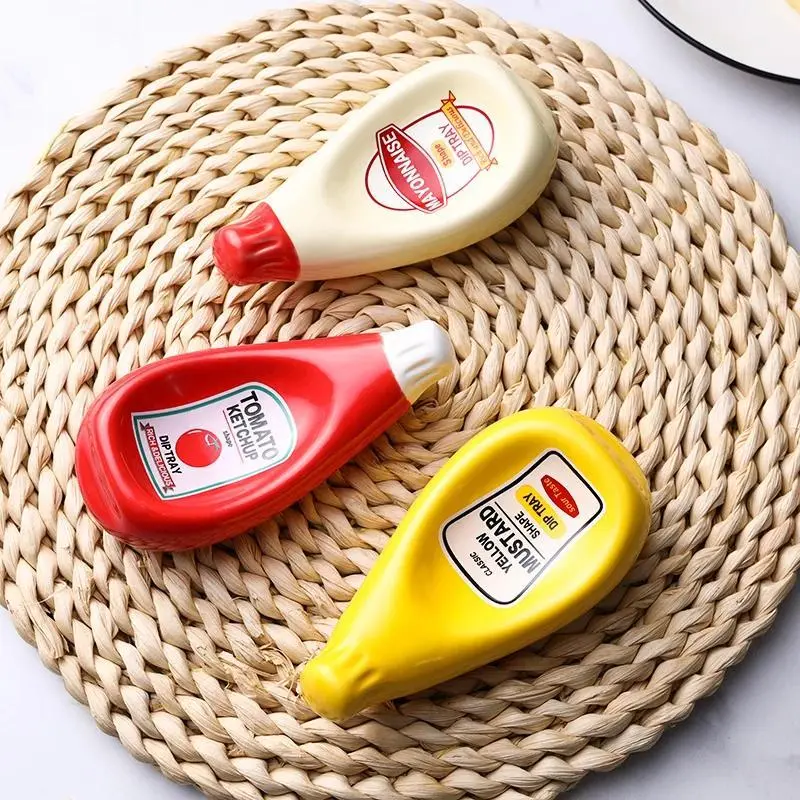 Creative Ceramic Sauce Dish Original Design for Soy Wasabi Sushi Dumplings Dipping Plate Japanese Kitchen Tableware