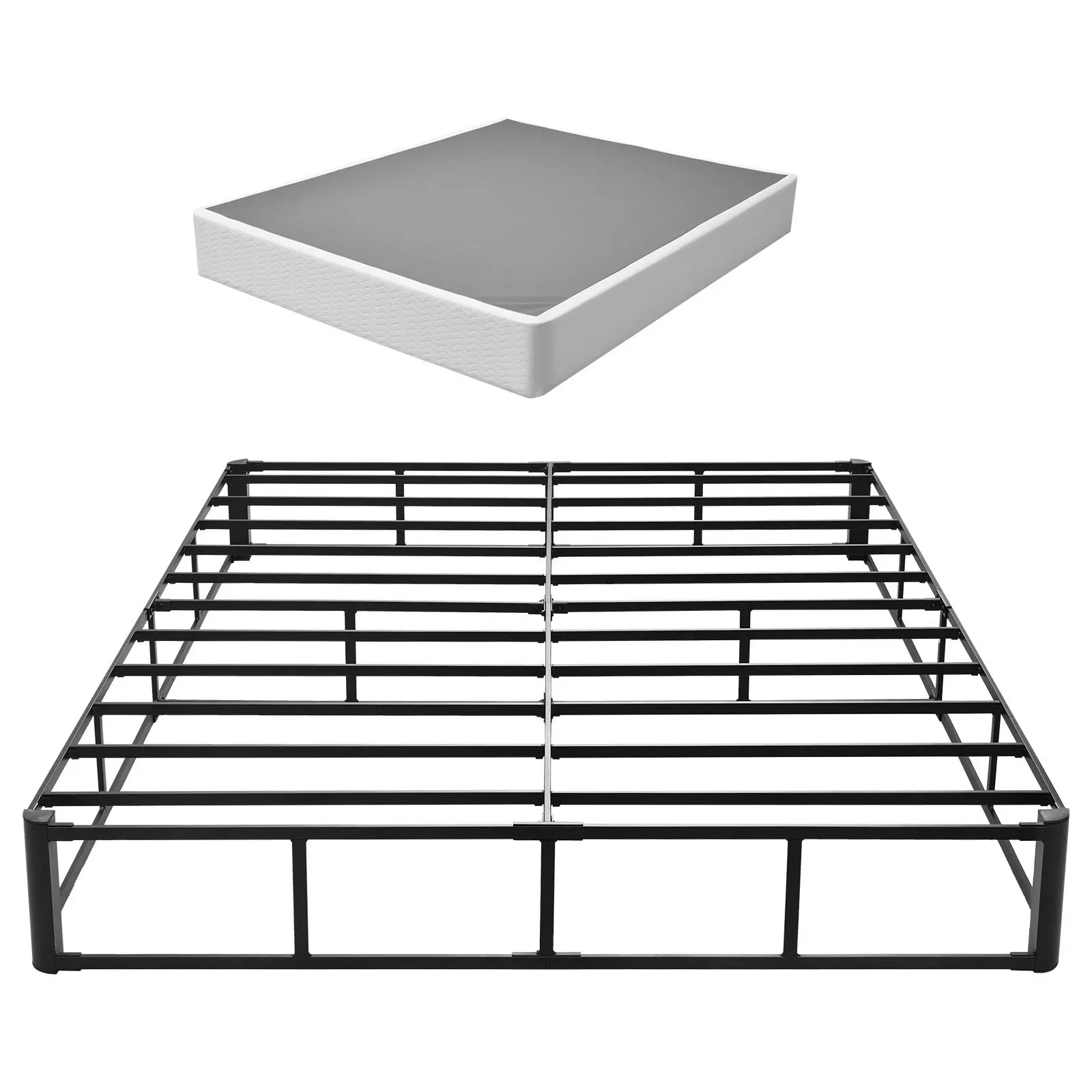 VEVOR Queen Size Bed Frame - Heavy Duty Metal Mattress Foundation with Washable Cloth, 9.1in Height, 3500lbs Max Weight Capacity, Space Saver, Secure, Easy Install, 79.1x59.6x9.1in Dimensions