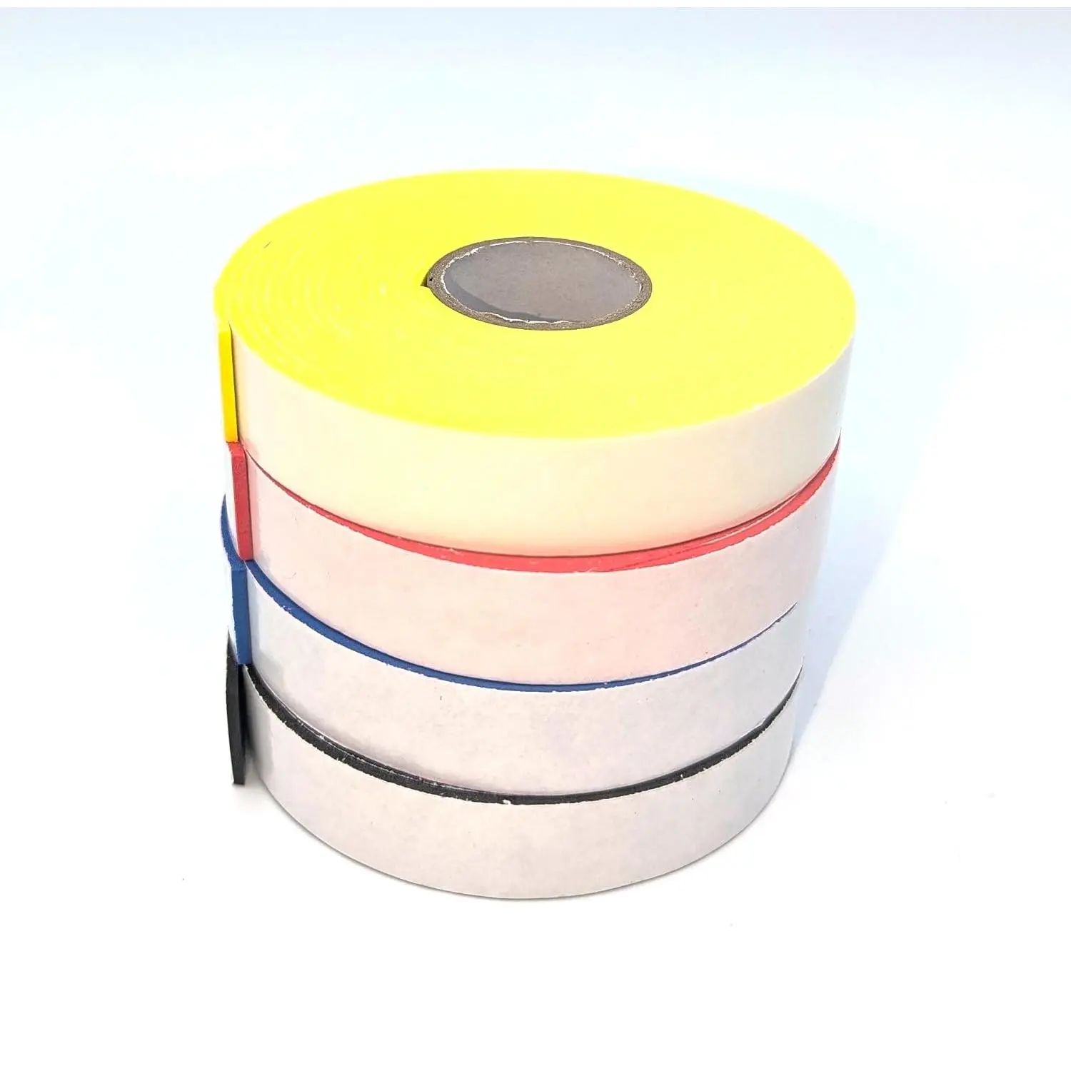 Eva  tape strip rolls, colored double side self-adhesive for craft projects, Pack of 4, size 2 mm (thick) x 19 mm (wide) 3,2 meters (10.5 ft) per roll, 4 beautiful colors. (multicolor 4 rolls)