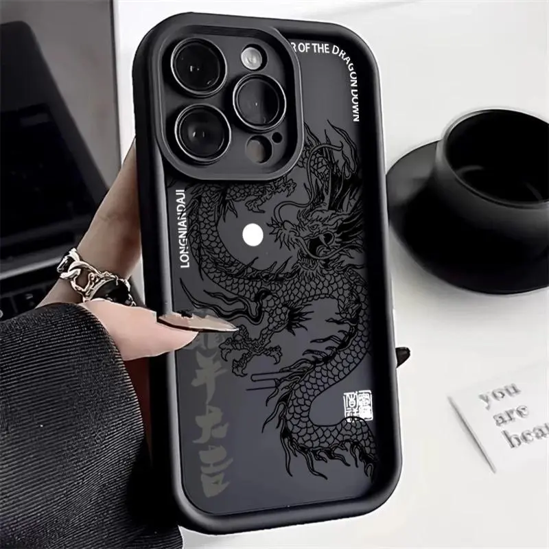 Illusory Color Chinese Dragon Silicone Case For Xiaomi Poco X7 M6 X6 F5 X5 X3 Pro Mi 13 12 11 Lite 14T 13T 12T Soft Bumper Cover