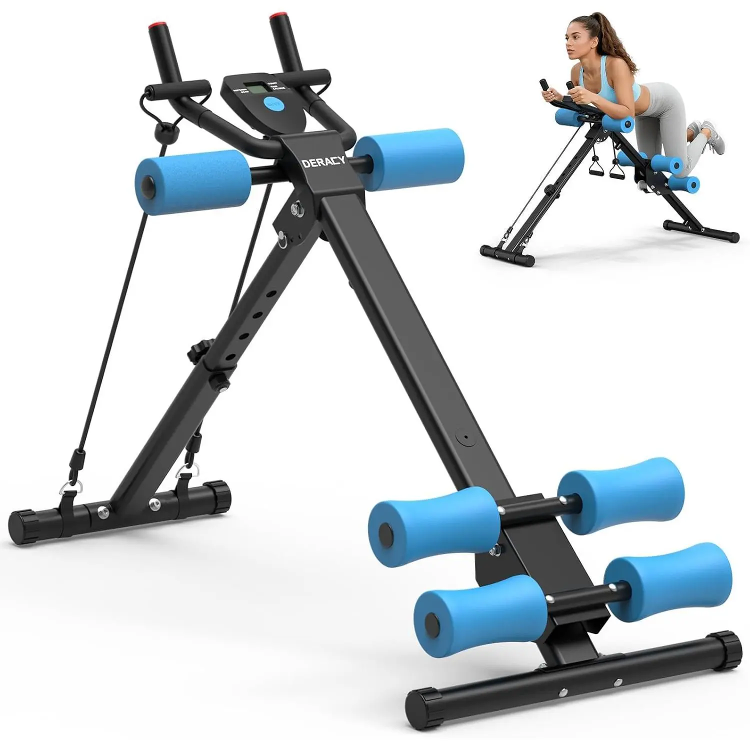 DERACY Ab Workout Machine Adjustable Ab Trainer Abdominal Trainer for Home Gym Foldable Ab Crunch Machine for Core 440 LBS