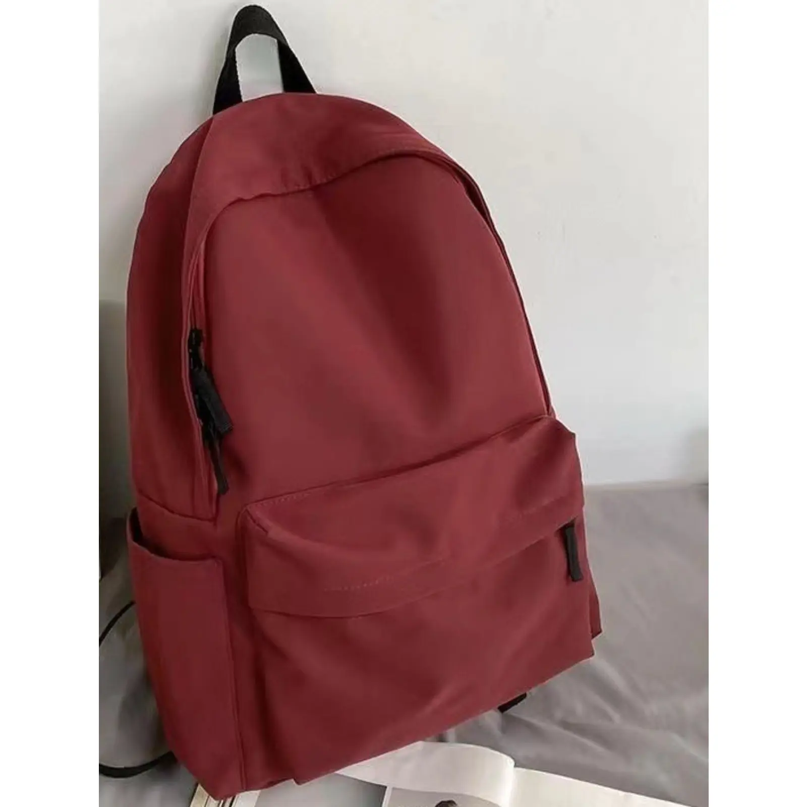 Minimalist Waterproof Nylon Backpack: Large Capacity School Bag for Casual College Travel Bookbag, Trendy Unisex Laptop Rucksack Daypack