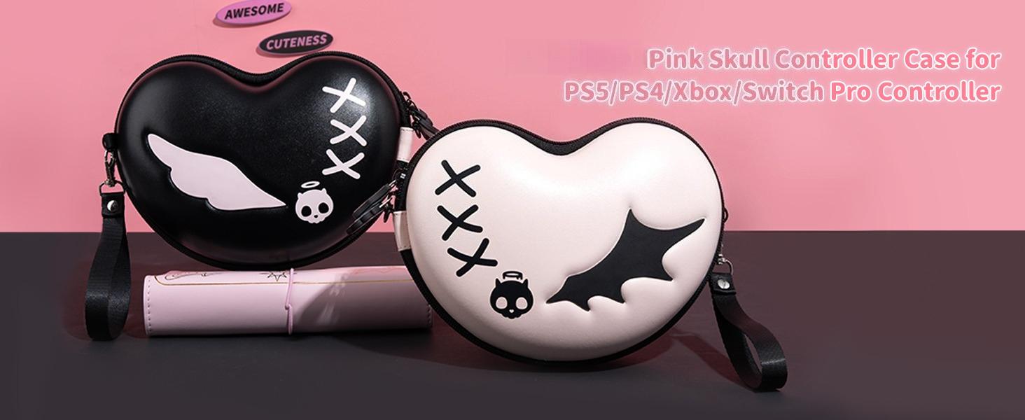 X-SBB06 Hard Shell Carrying Case for PS5, Switch Pro and Xbox Controller - Travel Holder With Room for Accessories - Sweety Skull X-SBB06 Hard Shell Carrying Case for PS5, Switch Pro and Xbox Controller - Travel Holder With Room for Accessories - Sweety Skull