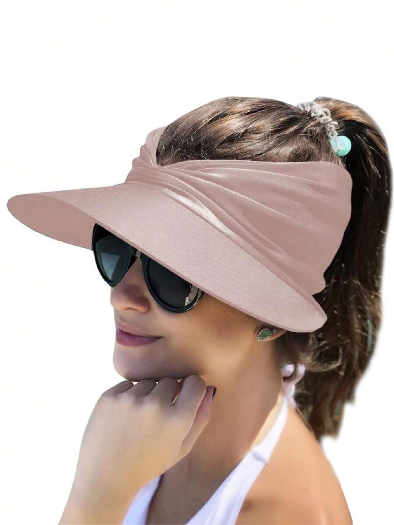 Women's Sun Protection Wide Brim Hat, Casual Outdoor Beach Sun Hat for Women & Girls, Fashion Accessories for Traveling & Beach Party