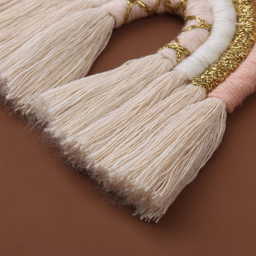 Chic Tassel Macrame Keyrings Weaving Rainbow Keychain for Daily Going out Trips