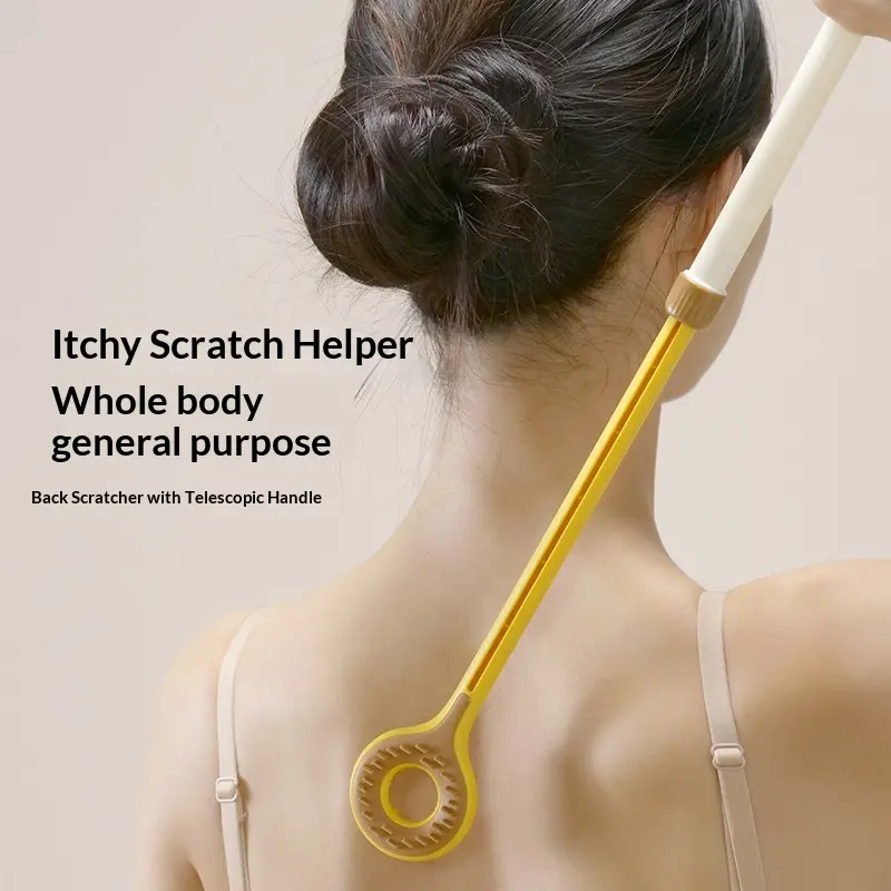 Telescopic Back Scratcher with Extendable Long Handle, Stainless Steel Back Scraper Tool for Portable Itch Relief