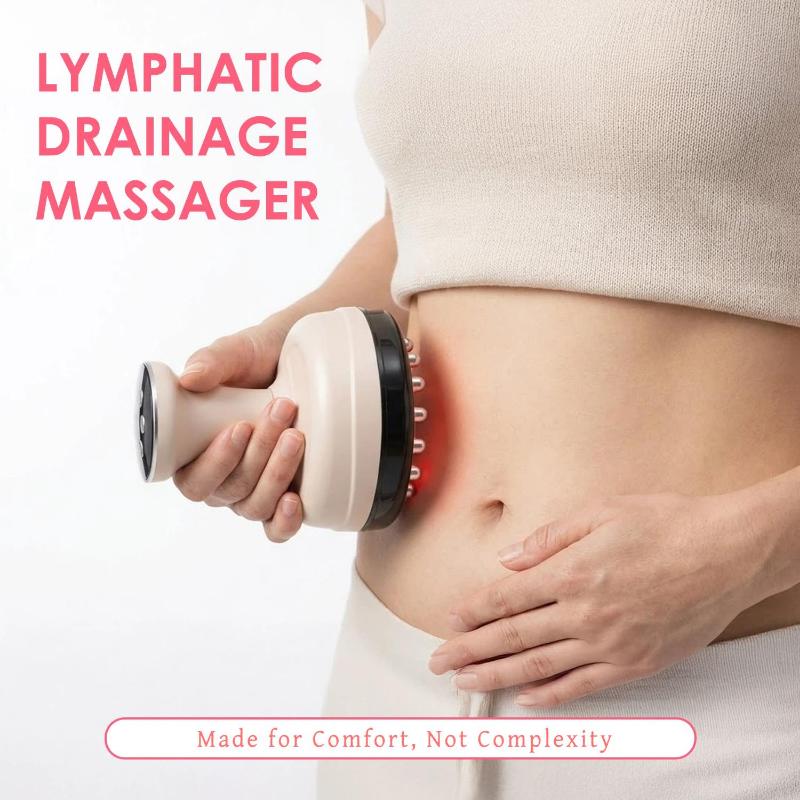 VUFVOID 3 in 1 Electric Handheld Massager with Heat and Vibration, Drainage & Anti Swelling GuaSha Tool For Belly Legs Full Body, Gift for Mom.