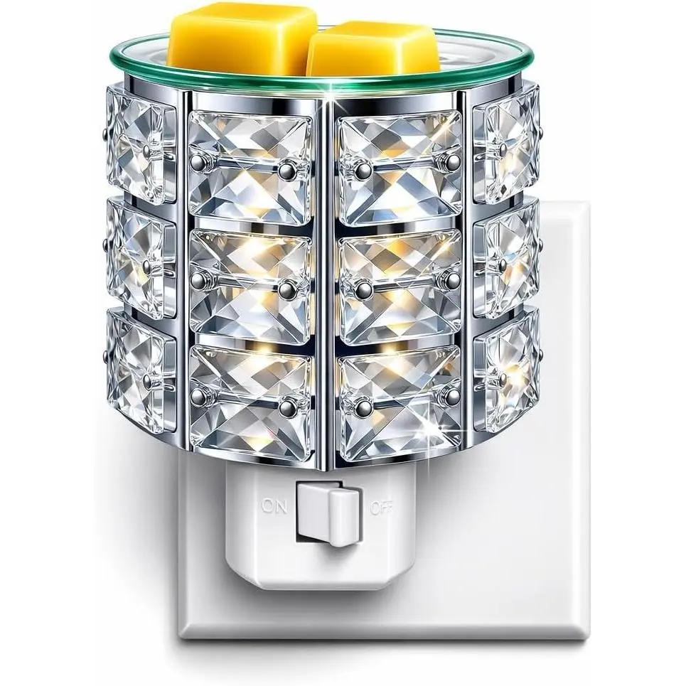 Pluggable Fragrance Warmer, Decorative Plug-in for Warming Scented Candles (Silver)