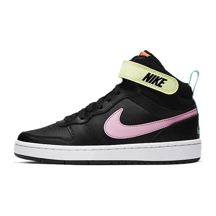 Nike Mid 2 Velcro Casual High-Top Sneakers for Women in Black and Pink Verifiable, with credentials and supporting global authentication