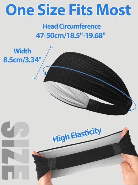 Solid Color Breathable Hair Band, High Stretch Hair Band for Women & Men, Sweat Absorbing Hair Band for Running, Outdoor, Tennis, Fitness, Sports Headband