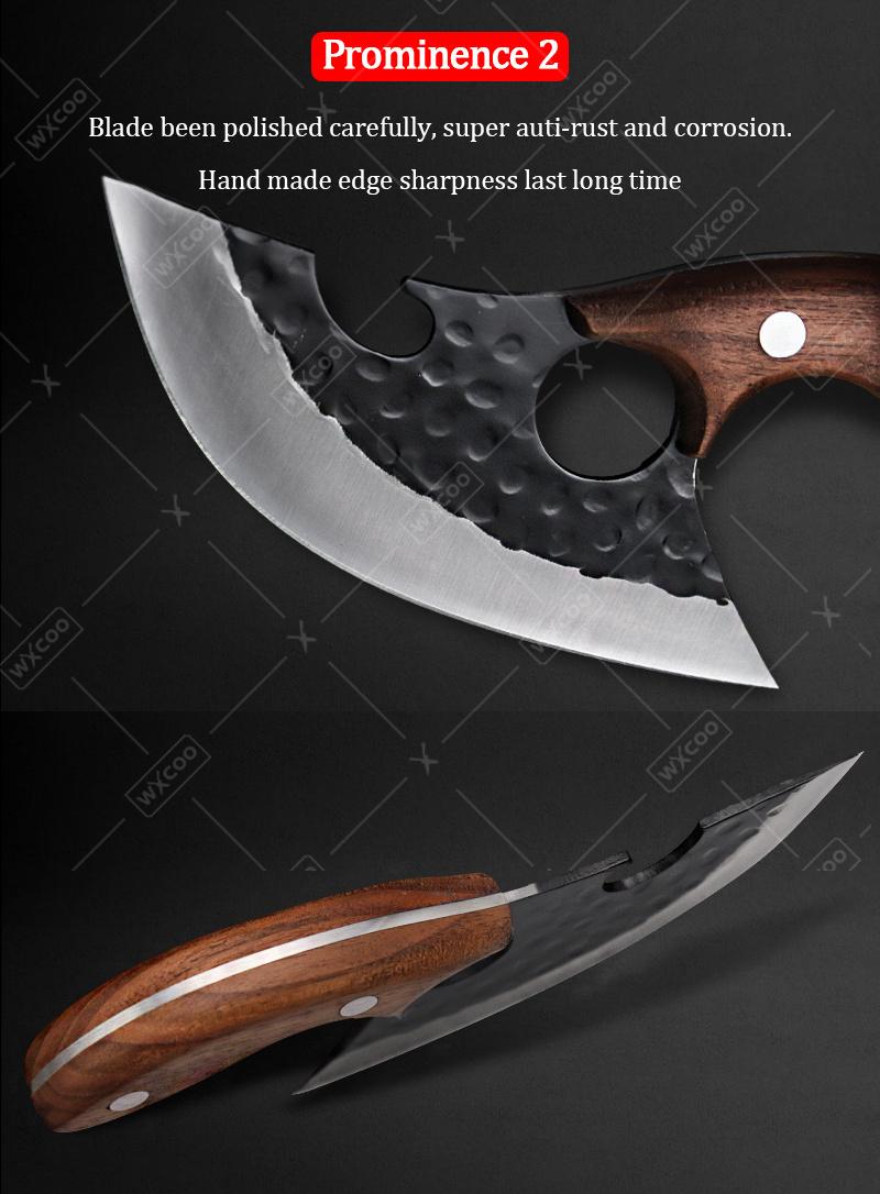 Killing Fish Knife Hand Forged Boning Knife Multi-purpose Cheese Knife Mongolian Handhandle Meat Knife Camping Barbecue Portable Partition Knife Cutting Meat, Vegetables and Paring Knife