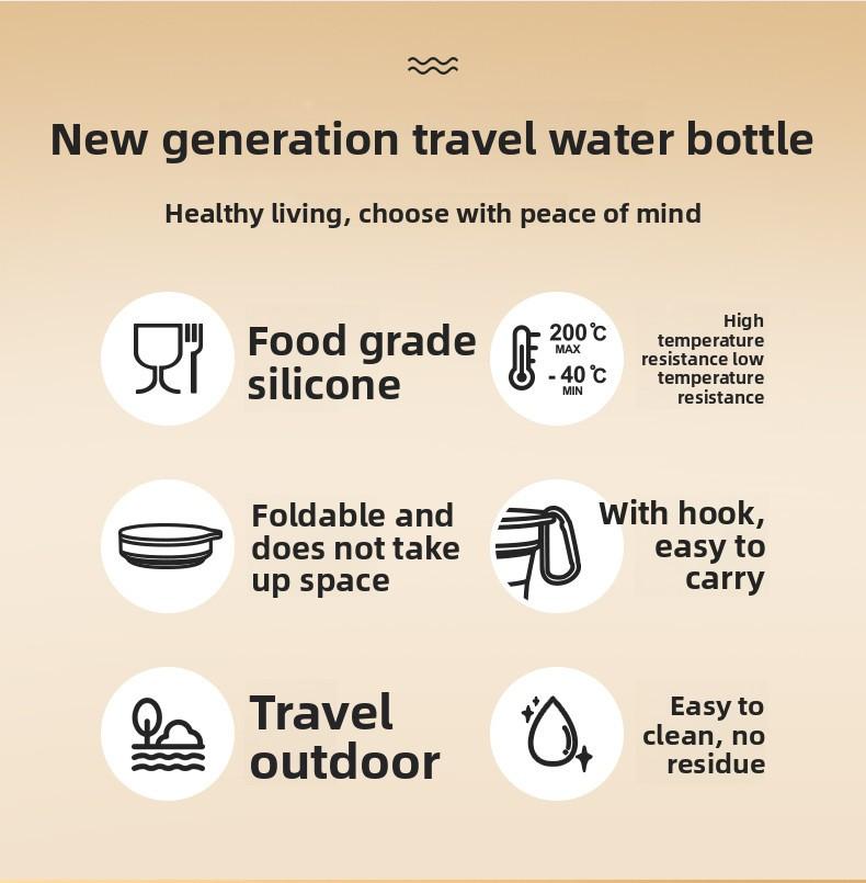 New Silicone Foldable Water Cup with Hook Portable Travel Coffee Mug Outdoor Camping Hiking Teethbrush Cup for Business Trip