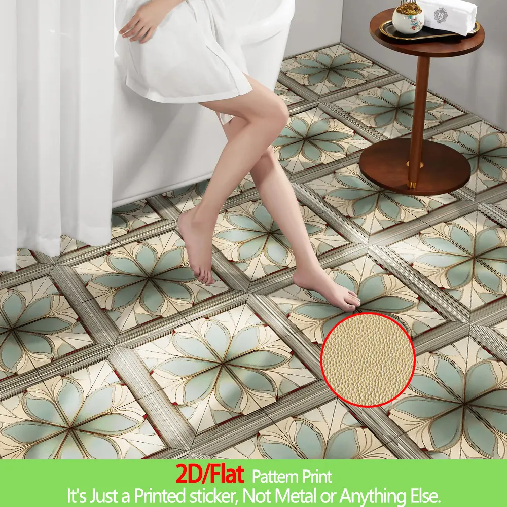 10pcs of Vinyl Flooring for Kitchen, Bathroom, And Bedroom Decoration, Featuring Easy Peel-And-Stick Application with Enhanced Adhesive, Thickened Matte Waterproof Self-Adhesive Tiles, Waterproof And Non-Slip Removable Stickers, Patterned Tiles