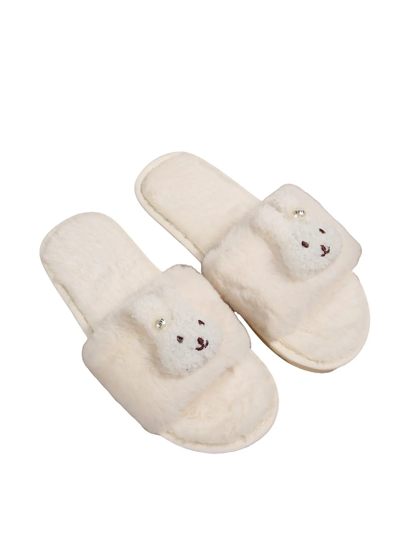 Cute Cartoon Bunny Plush Slippers for Women, Warm Fuzzy Indoor Outdoor Shoes, Fall Winter Comfortable Footwear, Soft and Cozy Design