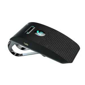 Bluetooth 5.0 Handsfree Car Kit Hifi Speaker 2W Wireless Audio Receiver MP3 Music Player Noise Cancelling Sun Visor Clip