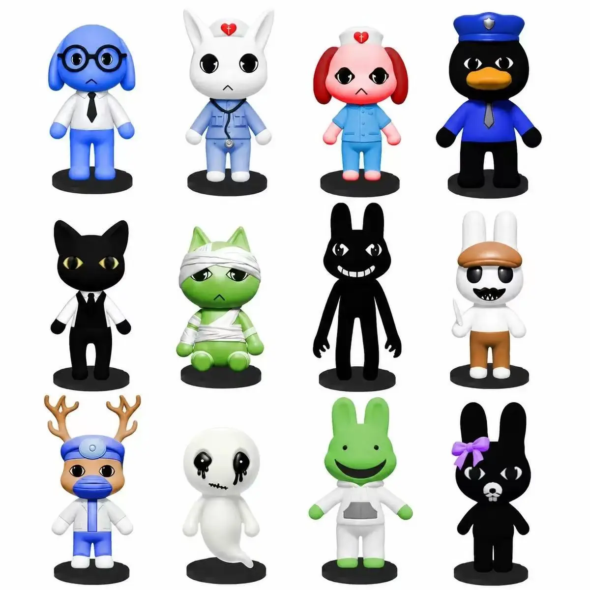 Animal Hospital Abnormal Model, Roblox Animal Hospital Toy, Cartoon Game Doll, Collectible Miniature, Horror Animal Hospital Doll, Desktop Decor, Kids Gift, PVC Action Figure, Character Statue, Figures Set