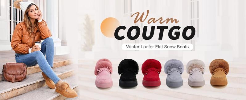 Women's Platform Warm Moccasin Slippers Slip On Loafer Plush Shoes Anti Slip Flat Walking Loafers Faux Fur Snow Boots  Soft and comfortable suede slippers for women B2G510