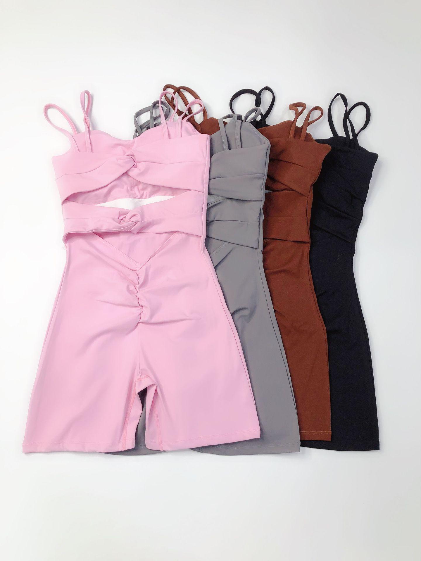 Women's low-cut sexy yoga jumpsuit, breathable and quick-drying, with a beautiful back and cross-strap design to lift the buttocks, suitable for running, yoga, and fitness