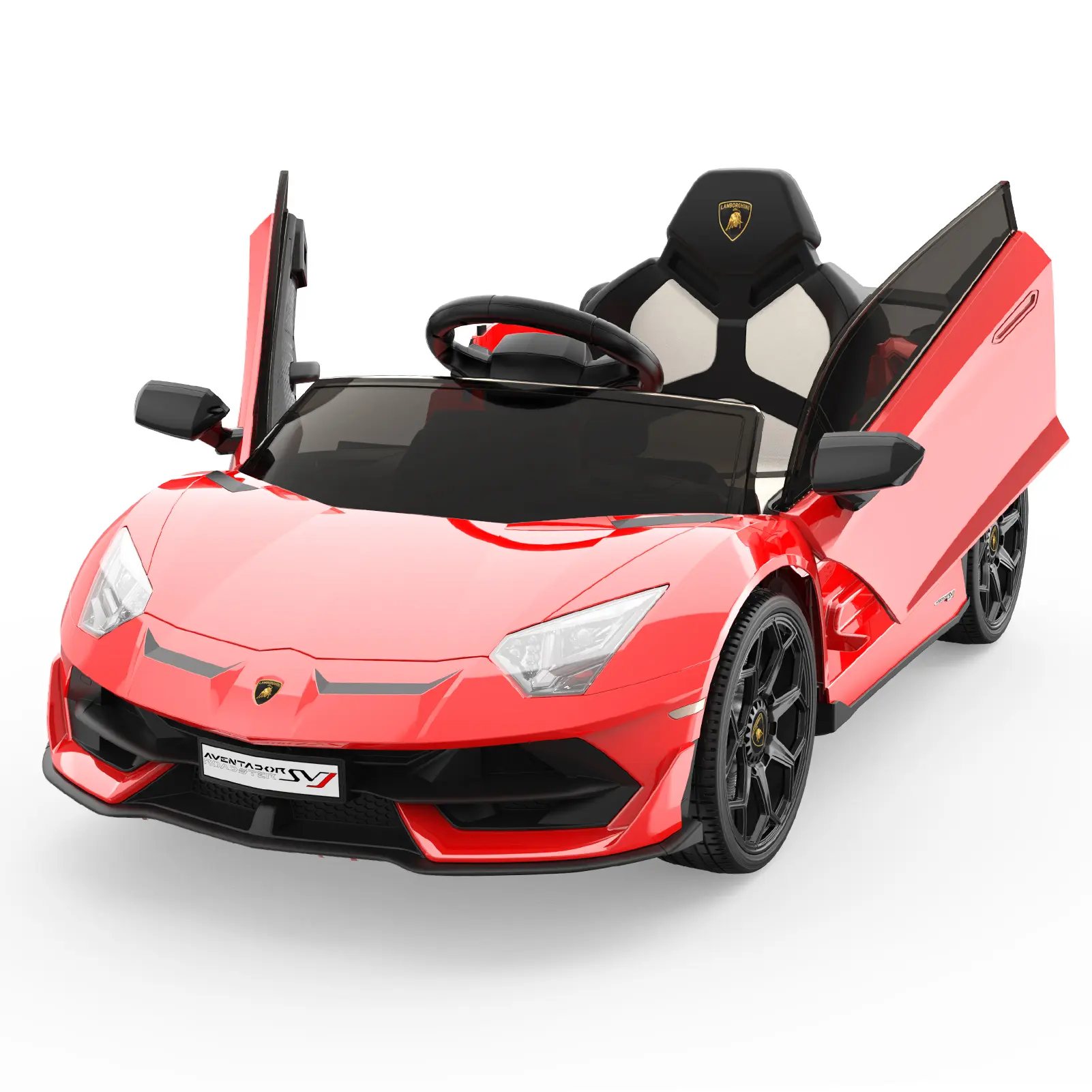 Electric Ride on Car, 12v Licensed Lamborghini Kids Electric, with Remote Control, 2 Speeds  Go Cart, Sound System for Ages 4-8, Motorized Toy Vehicle with LED Lights